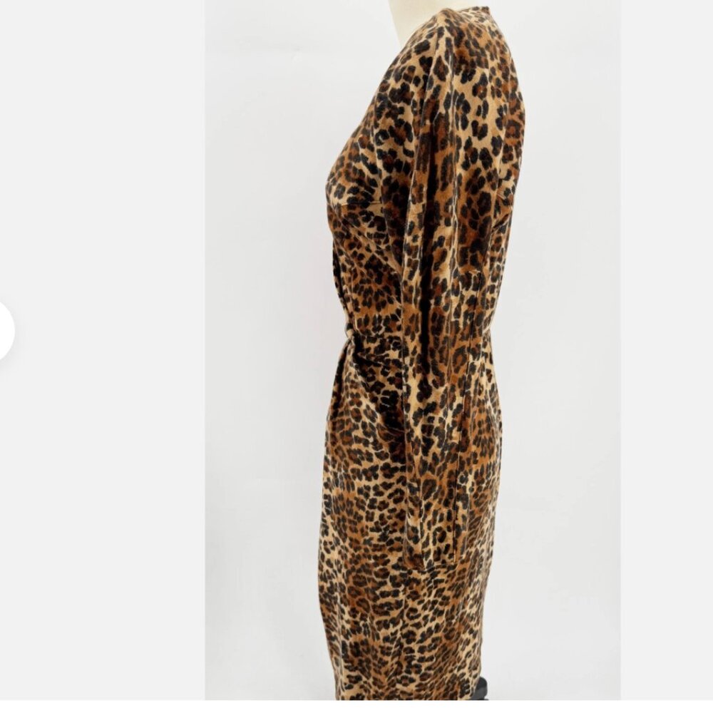 Jackie Bernard for EKLEKTIC Animal Print Wrap Dress MOD WIFE Sz 8 USA - Picture 6 of 7